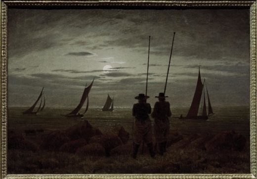 Caspar David Friedrich „Mondnacht am Strand mit Fischern“  30 x 21 cm 1