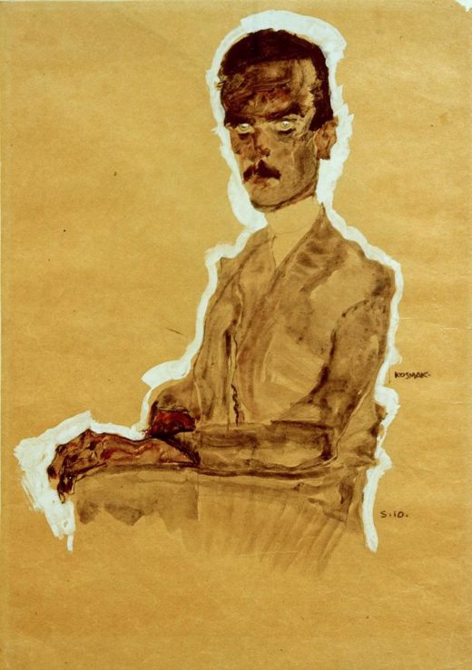 Egon Schiele „Bildnis Eduard Kosmack sitzend“ 31 x 43 cm 1