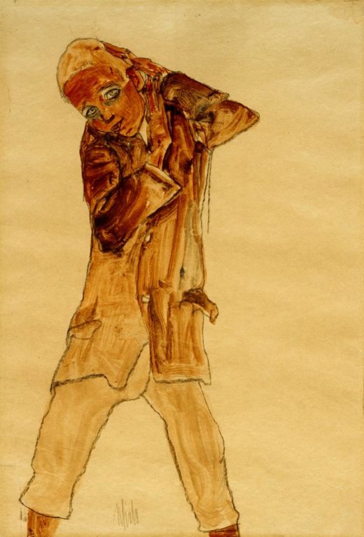 Egon Schiele „Knabe mit langem Rock “ 30 x 45 cm 1