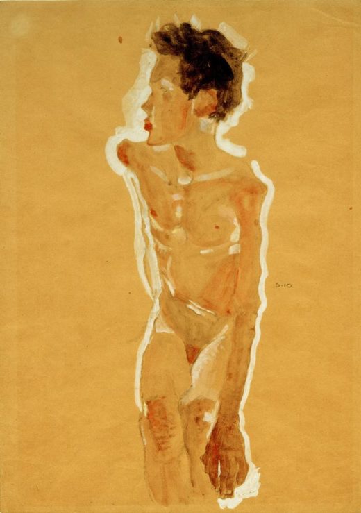 Egon Schiele „Knabenakt nach links gewendet“ 32 x 45 cm 1