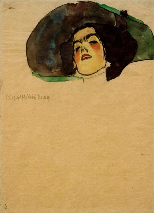 Egon Schiele „Bildnis Olga Gallus Prag“ 32 x 44 cm 1