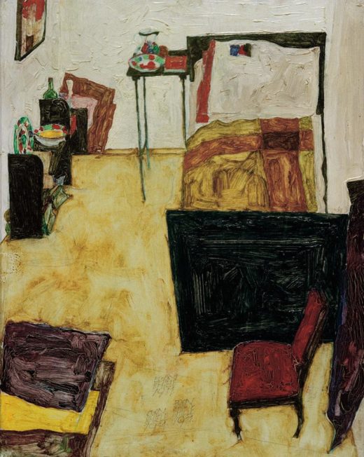 Egon Schiele „Das Zimmer des Künstlers in Neulengbach“ 32 x 40 cm 1