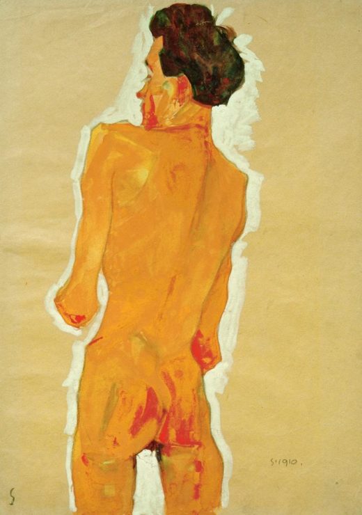 Egon Schiele „Stehender männlicher Rückenakt“ 32 x 45 cm 1