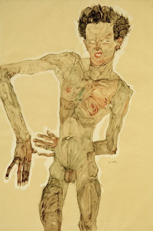 Egon Schiele „Aktselbstbildnis“ 37 x 56 cm 1