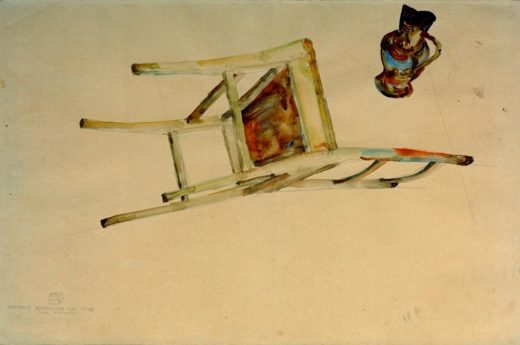 Egon Schiele „Organische Bewegung des Sessels und Kruges“ 48 x 32 cm 1