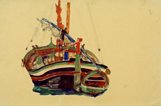 Egon Schiele „Triestiner Fischerboot“ 48 x 32 cm 1
