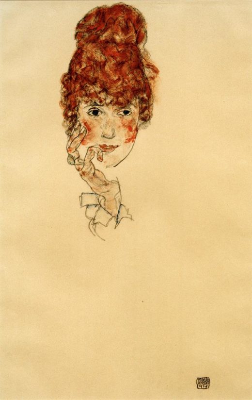 Egon Schiele „Edith Schiele Kopf“ 30 x 46 cm 1
