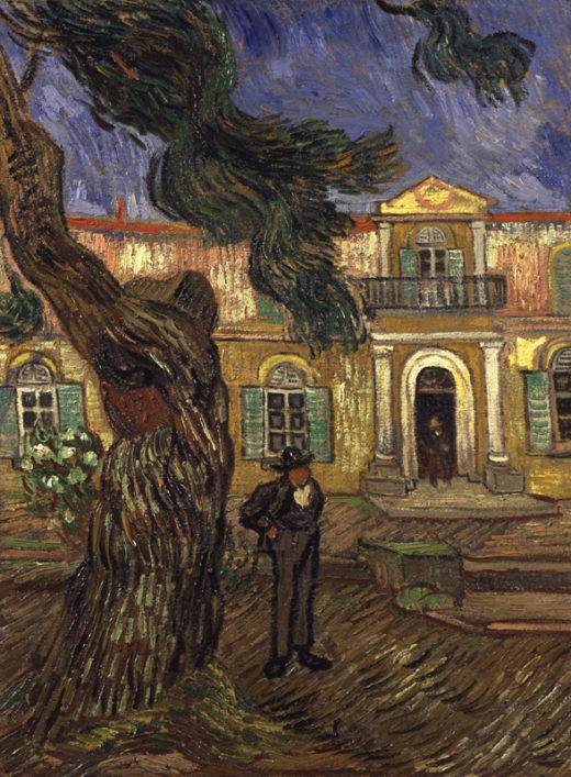Vincent van Gogh “Pinie und Figur vor dem Hospital Saint-Paul” 63 x 48 cm 1
