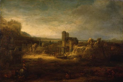 Rembrandt “Landschaft-mit-einer-Zugbrücke“ 42 x 60 cm 1