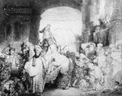 Rembrandt “Der-Triumph-des-Mardochäus“ 17.4 x 21.5 cm