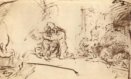 Rembrandt “Christus-am-Ölberg-von-einem-Engel-getröstet“ 18.4 x 30