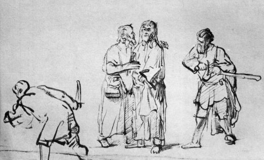 Rembrandt “Christus-durch-Judas-verraten“ 16 x 23