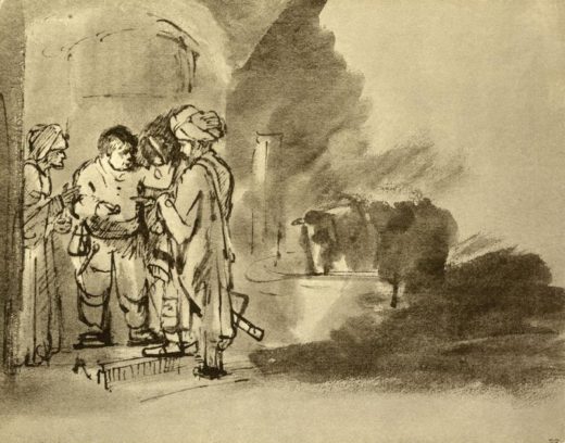 Rembrandt “Der-barmherzige-Samariter-am-Eingang-des-Wirtshauses“ 17.7 x 22