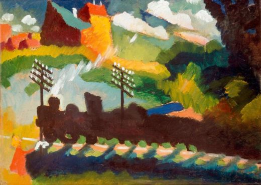 Wassily Kandinsky „Murnau Eisenbahn Und Schloß“ 49 x 36 cm 1