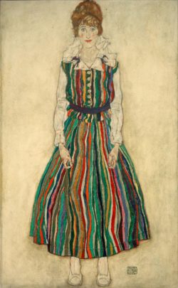 Egon Schiele "Bildnis der Frau des Künstlers stehend" 110 x 180 cm