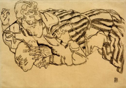 Egon Schiele „Edith Schiele und Neffe“ 34 x 48 cm 1