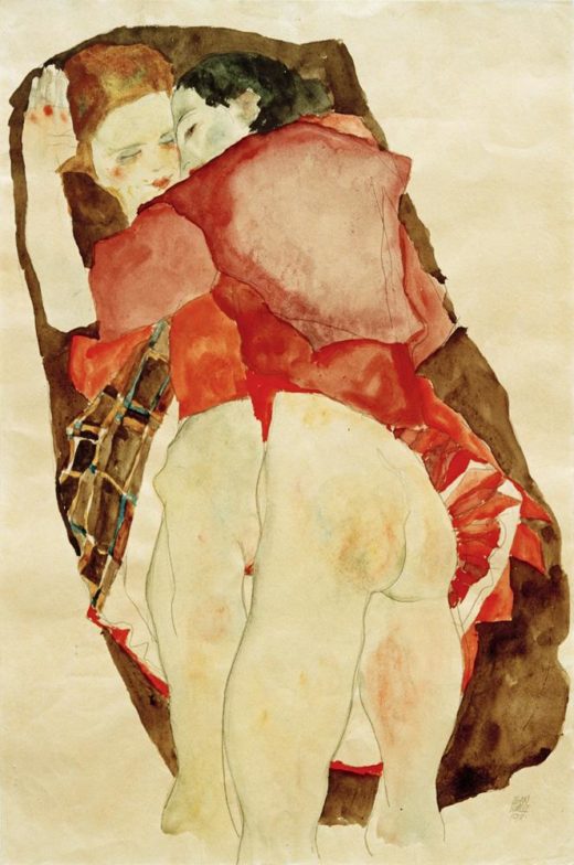 Egon Schiele „Zwei Mädchen“ 31 x 48 cm 1