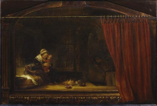 Rembrandt “Die-heilige-Familie-mit-dem-Vorhang“ 72.4 x 59