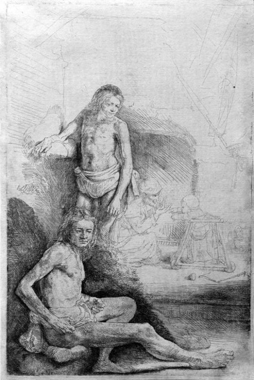 Rembrandt “Zwei-männliche-Akte-sowie-Mutter-und-Kind“ 145 x 134