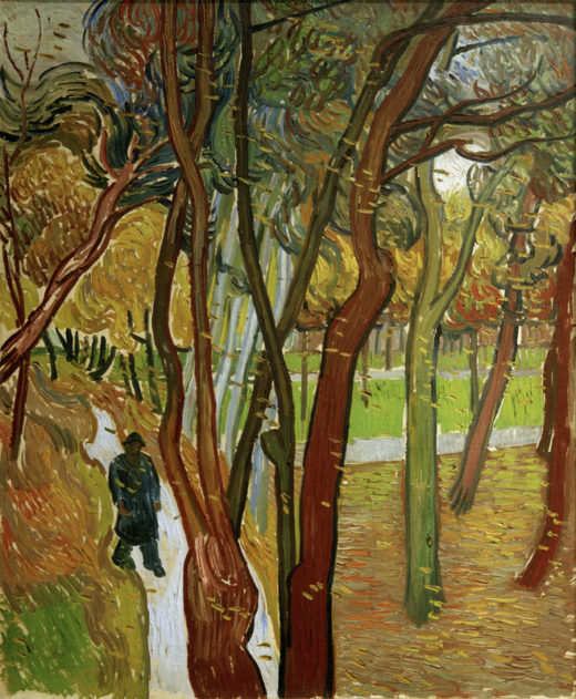 Vincent van Gogh “Spaziergaenger im Park mit fallenden Blaettern” 73,5 x 60 cm 1