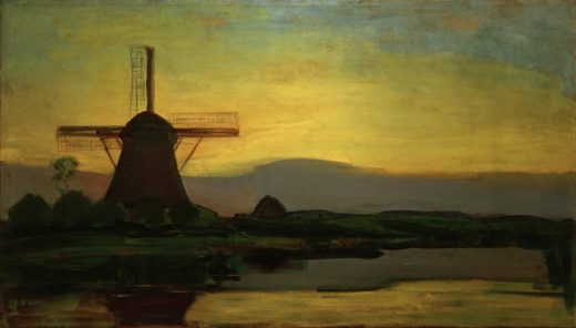 Piet Mondrian „Oostzijder Mühle am Abend“ 67 x 117 cm 1