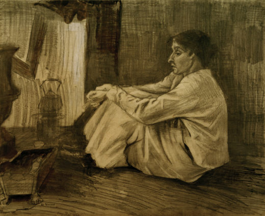 Vincent van Gogh “Eine sitzende Frau (“Sien”) beim Ofen” 45,2 x 55,7 cm 1