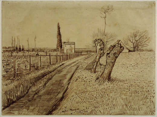 Vincent van Gogh “Landschaft mit Weg und Kopfweiden”, 25,8 x 34,7 cm 1