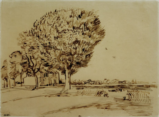 Vincent van Gogh “Landschaft mit Haus und Baeumen”, 26,6 x 23,9 cm 1