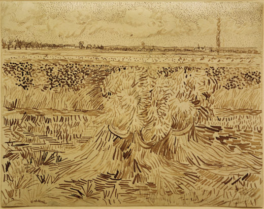 Vincent van Gogh “Weizenfeld mit Kornbuendel”, 24,2 x 31,7 cm 1