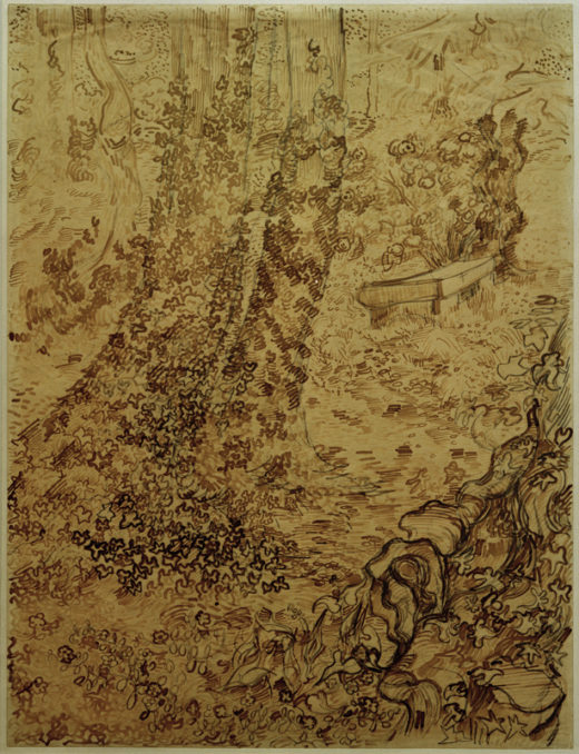 Vincent van Gogh “Baeume mit Efeu im Garten der Heilanstalt” (Garten der Heilanstalt Saint-Paul-de-Mausole in Saint-Rémy-de-Provence) 62,3 x 47,1 cm 1