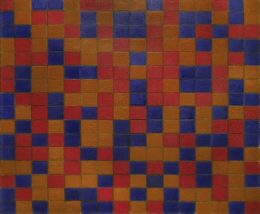 Piet Mondrian „Damebrettkomposition dunkle Farben“ 84 x 102 cm 1