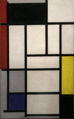 Piet Mondrian "Komposition mit Rot Schwarz Gelb  Blau und Grau" 80 x 50 cm
