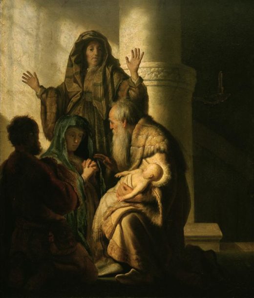 Rembrandt “Hanna-und-Simeon-im-Tempel“ 117 x 91 cm 1