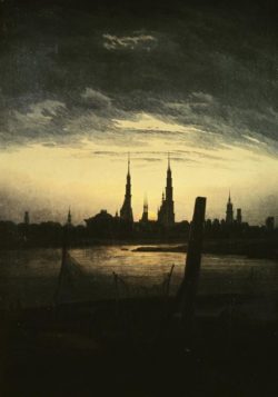 Caspar David Friedrich "Stadt bei Mondaufgang"  32 x 45 cm