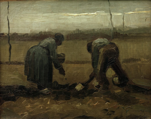 Vincent van Gogh “Kartoffelsetzen” (Bauer und Baeuerin beim Kartoffelstecken 33 x 41 cm 1