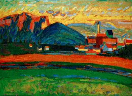 Wassily Kandinsky „Berglandschaft Mit Dorf“ 96 x 70 cm 1