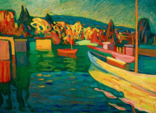 Wassily Kandinsky „Herbstlandschaft Mit Booten“ 96 x 71 cm 1