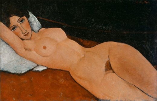 Amedeo Modigliani „Liegender Frauenakt auf weißem Kissen“ 60 x 92″cm 1