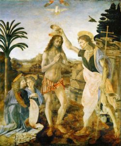 Leonardo da Vinci "Taufe Christi" 172 x 180 cm