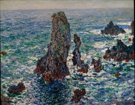 Claude Monet „Felspyramiden von Port-Coton bei rauher See“ 81 x 65 cm 1