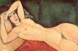 Amedeo Modigliani "Nu couche, un bras replie sur le front" 65 x 100"cm
