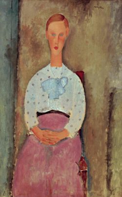 Amedeo Modigliani "Mädchen in gepunkteter blauer Bluse" 105 x 73"cm