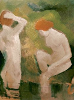August Macke "Badende am grünen Abhang" 25 x 27 cm