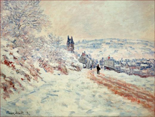Claude Monet „Die Straße nach Vetheuil  Schneestimmung“ 81 x 61 cm 1