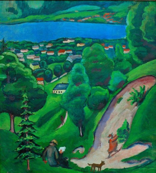 August Macke „Landschaft am Tegernsee“ 55 x 61 cm 1
