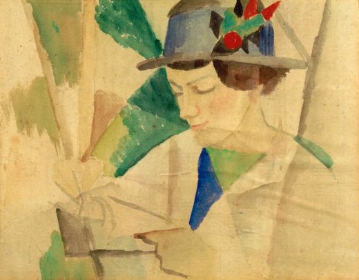 August Macke „Die Frau des Malers, lesend“ 30 x 24 cm 1