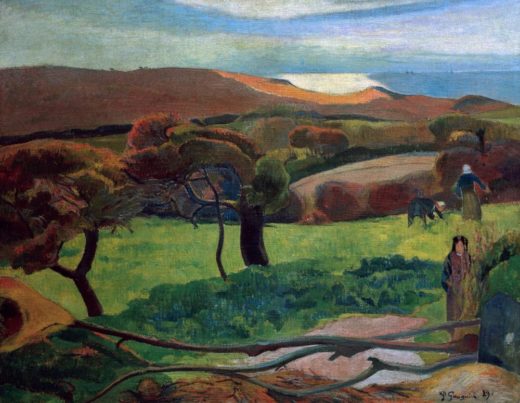 Paul Gauguin „Landschaft in der Bretagne, Le Pouldu“  91 x 72 cm 1