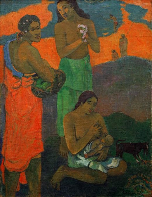Paul Gauguin „Frauen am Meeresufer, Mutterschaft I (Maternité)“  72 x 94 cm 1