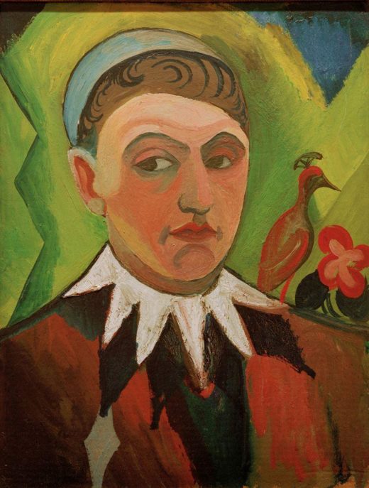 August Macke „Clown, karikiertes Selbstbildnis“ 41 x 53 cm 1