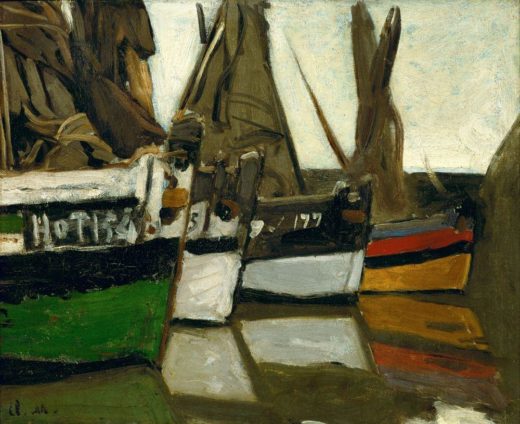 Claude Monet „Fischerboote Honfleur“ 45 x 37 cm 1